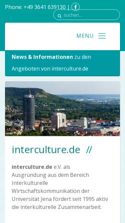 Vorschau der mobilen Webseite www.interculture.de, interculture.de
