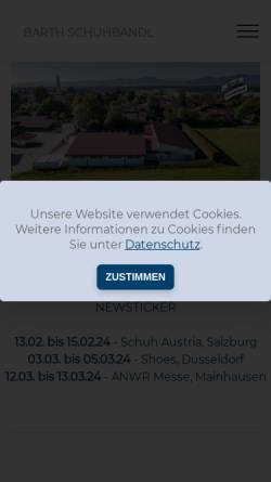 Vorschau der mobilen Webseite www.barth-schuhbandl.de, Barth Schuhbandl GmbH