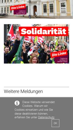Vorschau der mobilen Webseite www.dielinke-fraktion-lsa.de, Die Linke. - Landtagsfraktion Sachsen-Anhalt