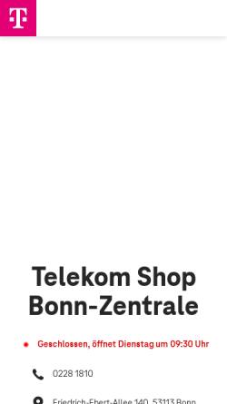 Vorschau der mobilen Webseite shopseite.telekom.de, Vivento - Deutsche Telekom AG