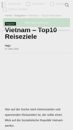 Vorschau der mobilen Webseite www.vietnam-guide.de, Vietnam Guide
