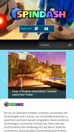 Vorschau der mobilen Webseite spindash.de, SpinDash.de