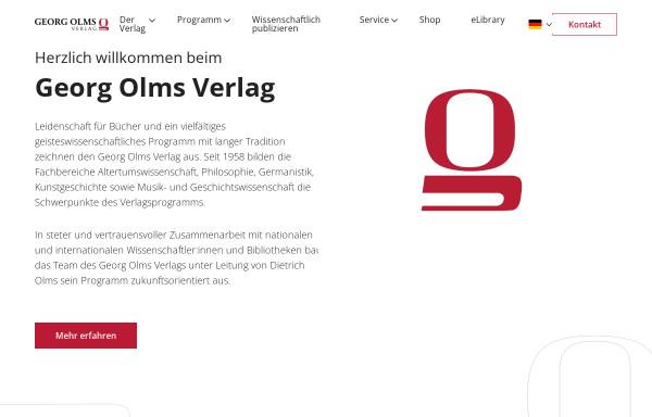 Vorschau von www.olms.de, Georg Olms Verlagsbuchhandlung