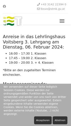 Vorschau der mobilen Webseite www.lbs-voitsberg.ac.at, Landesberufsschule Voitsberg