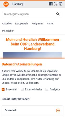 Vorschau der mobilen Webseite www.oedp-hamburg.de, ÖDP Hamburg