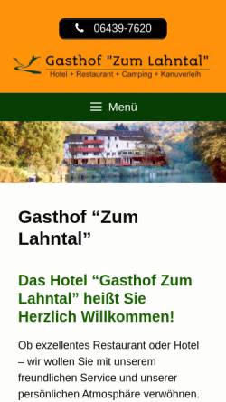 Vorschau der mobilen Webseite www.gasthofzumlahntal.de, Gasthof Zum Lahntal