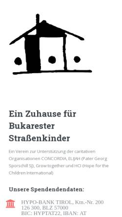 Vorschau der mobilen Webseite www.bukarester-strassenkinder.org, Verein 