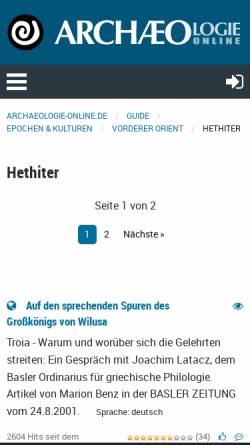 Vorschau der mobilen Webseite www.archaeologie-online.de, Hetither