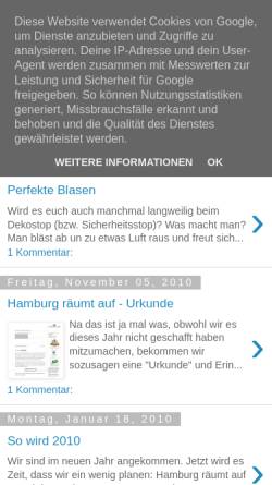 Vorschau der mobilen Webseite hamburgertaucher.blogspot.com, Unabhängige Hamburger Taucher