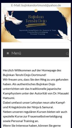 Vorschau der mobilen Webseite www.kunoichi.de, Dragon's Light Dojo