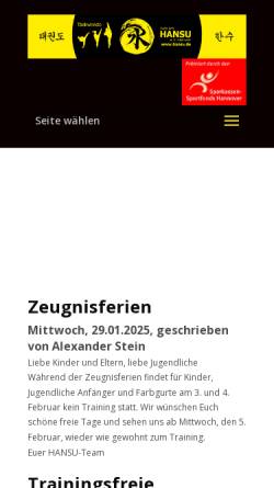 Vorschau der mobilen Webseite www.hansu.de, Hansu e.V. Hannover