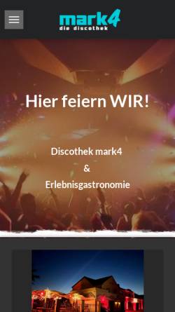 Vorschau der mobilen Webseite www.mark4-zetel.de, Discothek Mark4