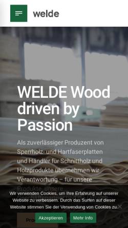 Vorschau der mobilen Webseite www.welde.at, Welde GmbH
