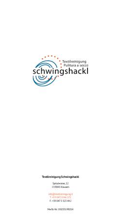 Vorschau der mobilen Webseite www.textilreinigung.it, Textilreinigung Schwingshackl