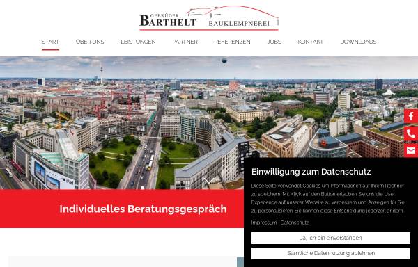 Vorschau von www.barthelt.de, Gebrüder Barthelt Bauklempnerei GmbH