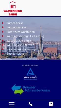 Vorschau der mobilen Webseite www.wartenberg-gmbh.de, Wartenberg GmbH