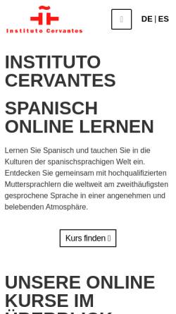 Vorschau der mobilen Webseite www.cervantes.de, Instituto Cervantes Berlin