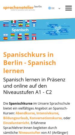 Vorschau der mobilen Webseite www.sprachenatelier-berlin.de, KAS-Spanischkurse