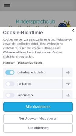 Vorschau der mobilen Webseite www.kindersprachclub.de, Kindersprachklub Berlin