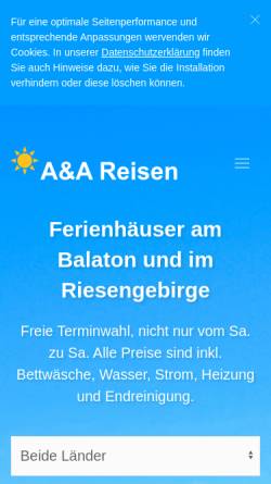 Vorschau der mobilen Webseite www.a-a-reisen.de, A-A-Reisen