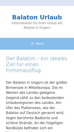 Vorschau der mobilen Webseite www.balaton-urlaub.de, Balaton-Urlaub