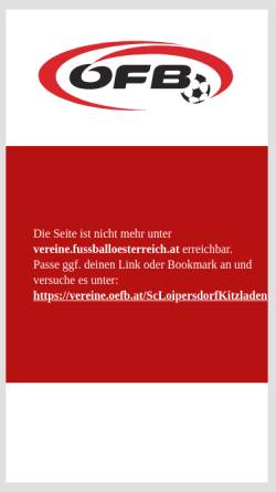 Vorschau der mobilen Webseite vereine.fussballoesterreich.at, SC Loipersdorf-Kitzladen