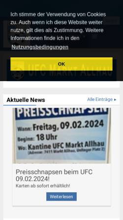 Vorschau der mobilen Webseite www.ufc-marktallhau.com, UFC Markt Allhau