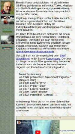 Vorschau der mobilen Webseite www.be-mu.de, Bernd's Kanusportaktivitäten