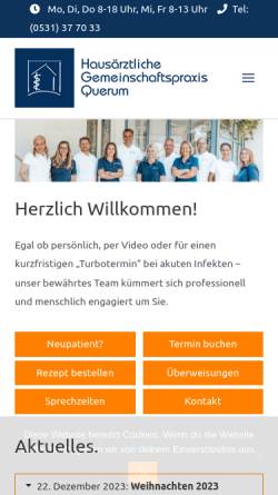 Vorschau der mobilen Webseite gemeinschaftspraxis-querum.de, Gemeinschaftspraxis Querum