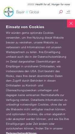 Vorschau der mobilen Webseite www.bayer.de, Bayer Business Services GmbH