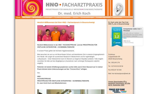 Vorschau von www.mein-hno-braunschweig.de, HNO-Gemeinschaftspraxis Dr. Erich Koch, Dr. Julia Knieriem