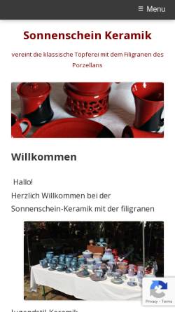Vorschau der mobilen Webseite sonnenschein-keramik.de, Sonnenschein Keramik GbR