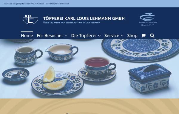 Vorschau von www.toepferei-lehmann.de, Töpferei Lehmann Neukirch/Sa.
