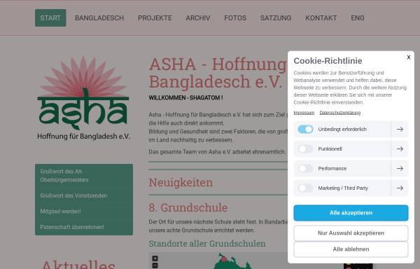 Vorschau von www.asha-hoffnung.de, Asha - Hoffnung für Bangladesh e.V.