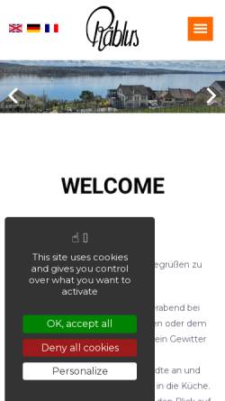 Vorschau der mobilen Webseite www.raeblus.ch, Restaurant Räblus