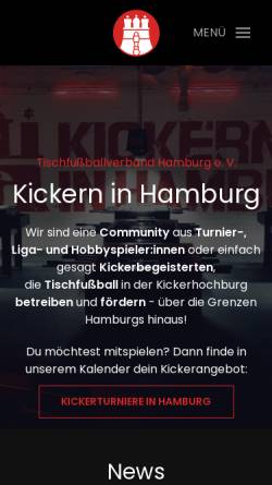 Vorschau der mobilen Webseite kickern-hamburg.de, Kickern in Hamburg