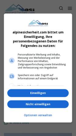 Vorschau der mobilen Webseite www.alpinesicherheit.com, ASI Tirol - Alpines Sicherheits- und Informationszentrum