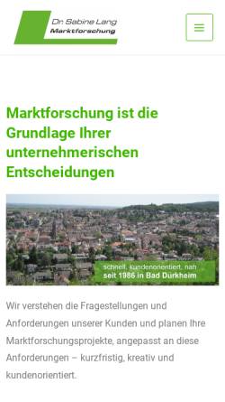 Vorschau der mobilen Webseite www.lang-marktforschung.de, Markt- und Meinungsforschung Dr. Sabine Lang