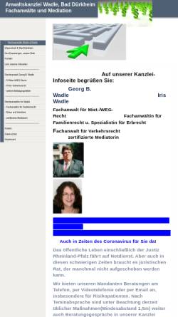 Vorschau der mobilen Webseite www.rae-wadle.de, Rechtsanwälte Wadlé & Wadlé