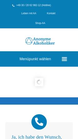 Vorschau der mobilen Webseite www.anonyme-alkoholiker.de, Anonyme Alkoholiker Interessengemeinschaft e.V