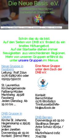 Vorschau der mobilen Webseite www.dnb-info.de, Die Neue Basis e.V.