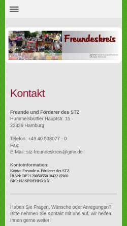 Vorschau der mobilen Webseite www.stz-freundeskreis.de, STZ Freundeskreis Hamburg
