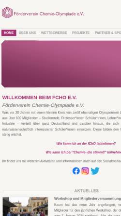 Vorschau der mobilen Webseite www.fcho.de, Förderverein Chemie-Olympiade e.V. (FChO)