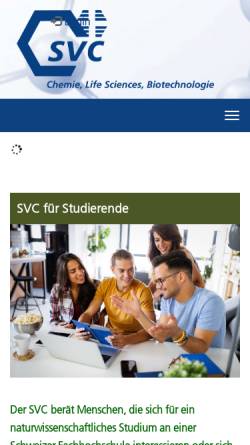 Vorschau der mobilen Webseite www.svc.ch, Schweizerischer Verband diplomierter Chemiker FH ( SVC)