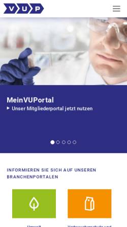 Vorschau der mobilen Webseite vup.de, Verband Unabhängiger Prüflaboratorien (VUP)