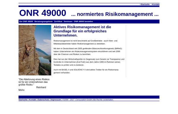 Vorschau von www.consuvation.de, ONR 49000 - Riskmanagementnorm