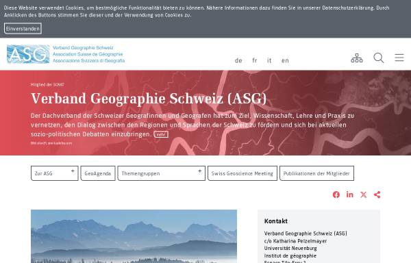 Vorschau von swissgeography.ch, ASG - Verband Geographie Schweiz