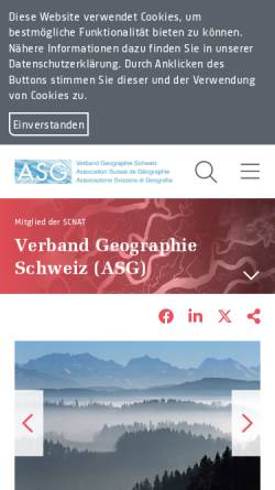 Vorschau der mobilen Webseite swissgeography.ch, ASG - Verband Geographie Schweiz
