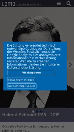 Vorschau der mobilen Webseite www.hdg.de, Helmut Schmidt - Deutsches Historisches Museum