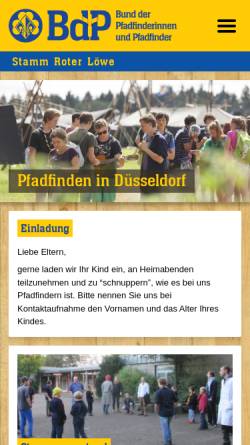 Vorschau der mobilen Webseite stamm-roter-loewe.de, Bund der Pfadfinderinnen und Pfadfinder e.V. (BdP) - Stamm Roter Löwe